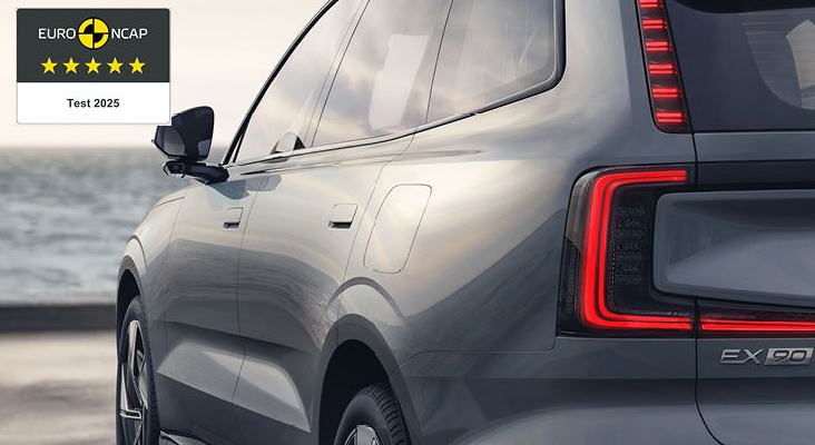Volvo EX90 iegūst piecu zvaigžņu vērtējumu Euro NCAP drošības testos